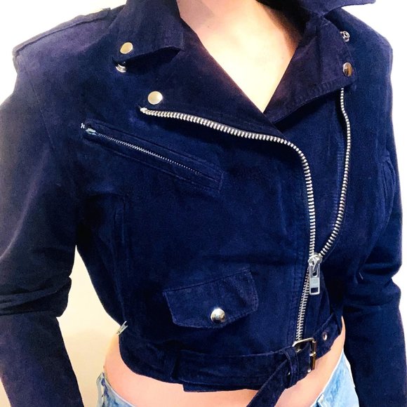 Vintage COSO NOVA Purple Suede Jacket - Picture 1 of 5